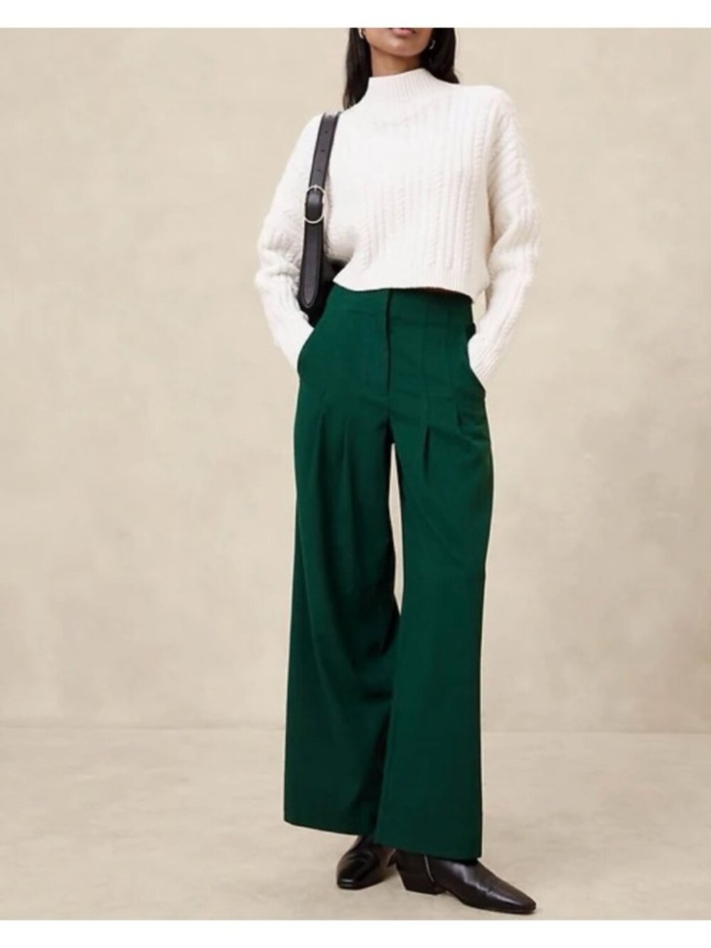 NWOT Banana Republic Factory Ultra High Rise Wide Leg Flannel Trouser sz 8